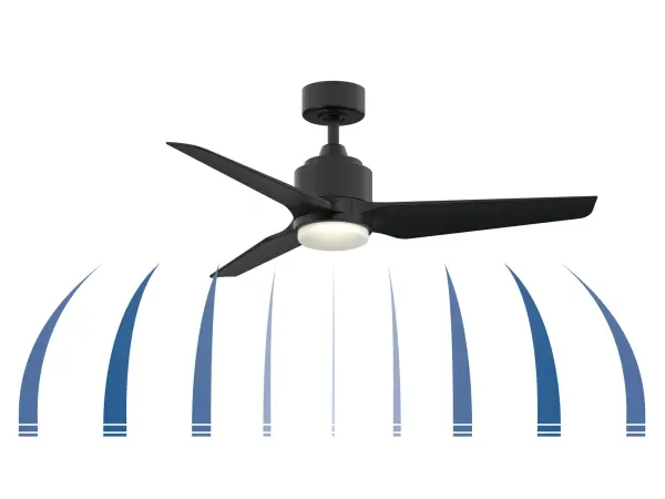 The TriAire Custom Marine Grade combines wet-rated durability with modern DC motor efficiency. Its 3-blade design delivers 6,765 CFM while consuming just 20 watts. WiFi-enabled fanSync and remote control offer convenience. - alternate view