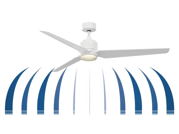 The TriAire Custom 64" delivers exceptional airflow (7,435 CFM) with marine-grade durability for indoor and outdoor use. Features DC motor efficiency, WiFi control, and customizable blade options for versatile styling. - alternate view