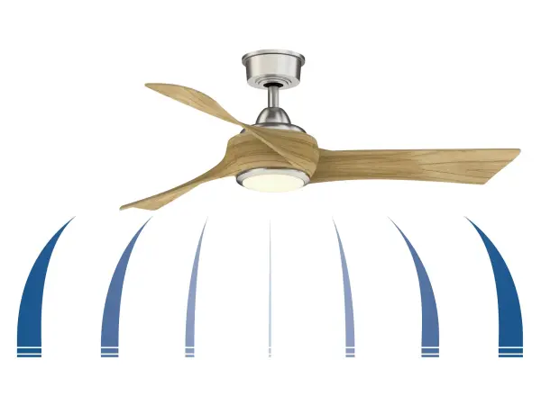 The Wrap Custom 44" is a versatile, energy-efficient ceiling fan featuring a powerful DC motor delivering 5,320 CFM. With multiple finish options and WiFi control, it offers modern convenience and style flexibility. - alternate view