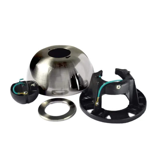 This sloped ceiling kit solves a common installation challenge, allowing ceiling fans to be mounted safely on angled ceilings up to 42 degrees. The chrome finish coordinates with modern fixtures and the universal design works with any length downrod.