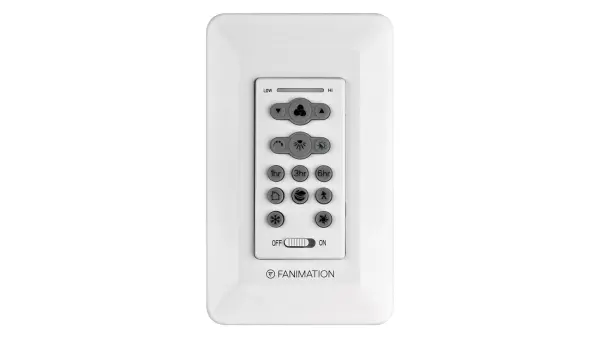 The TW306 wall control offers comprehensive fan and light management with variable speed control, reverse function, and downlight control. Works seamlessly with TR305 remote for convenient dual-control operation.