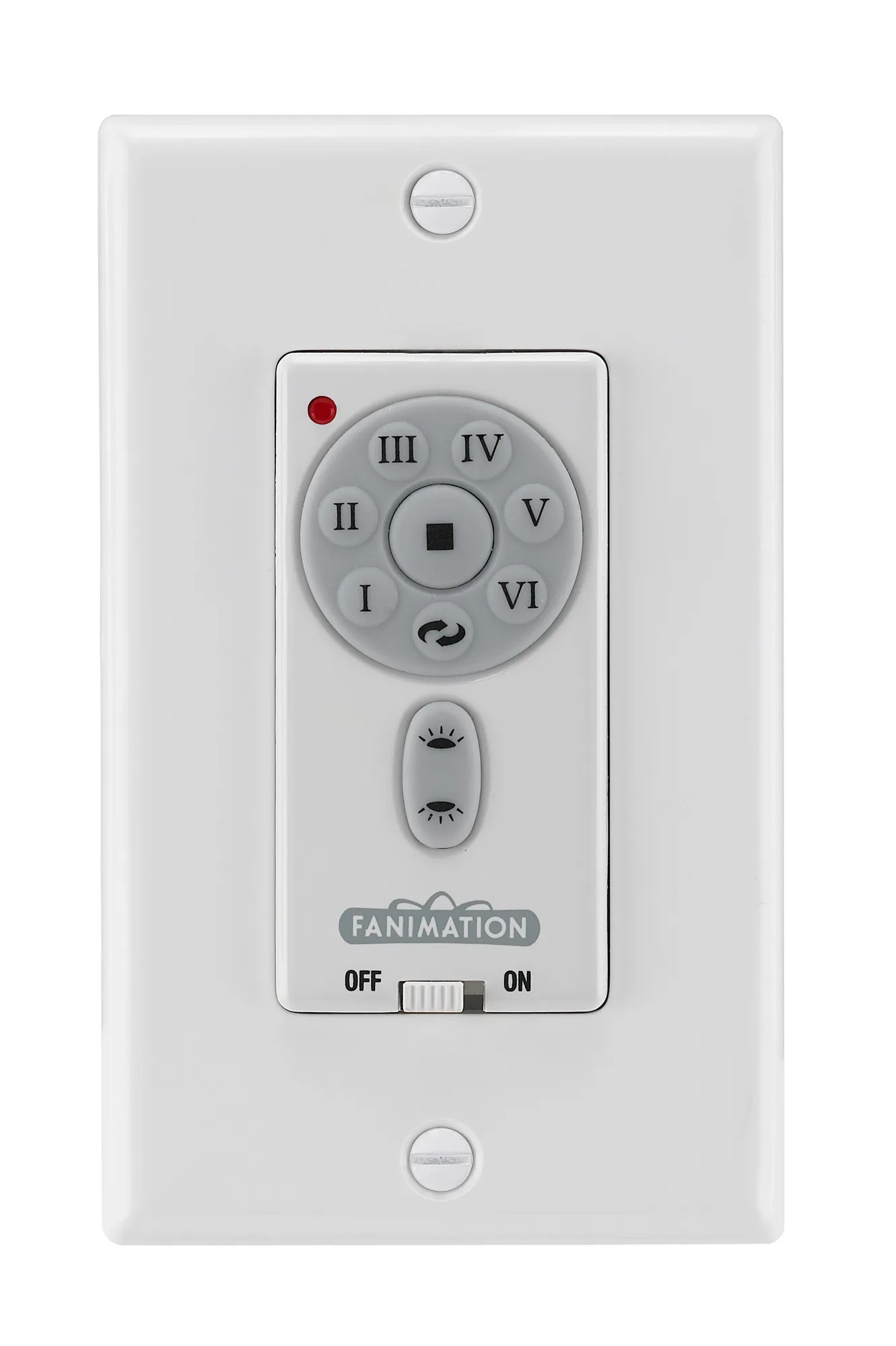Ceiling Fan Wall Control - 6 Speed DC Motor Fan and Uplight/Downlight - White
