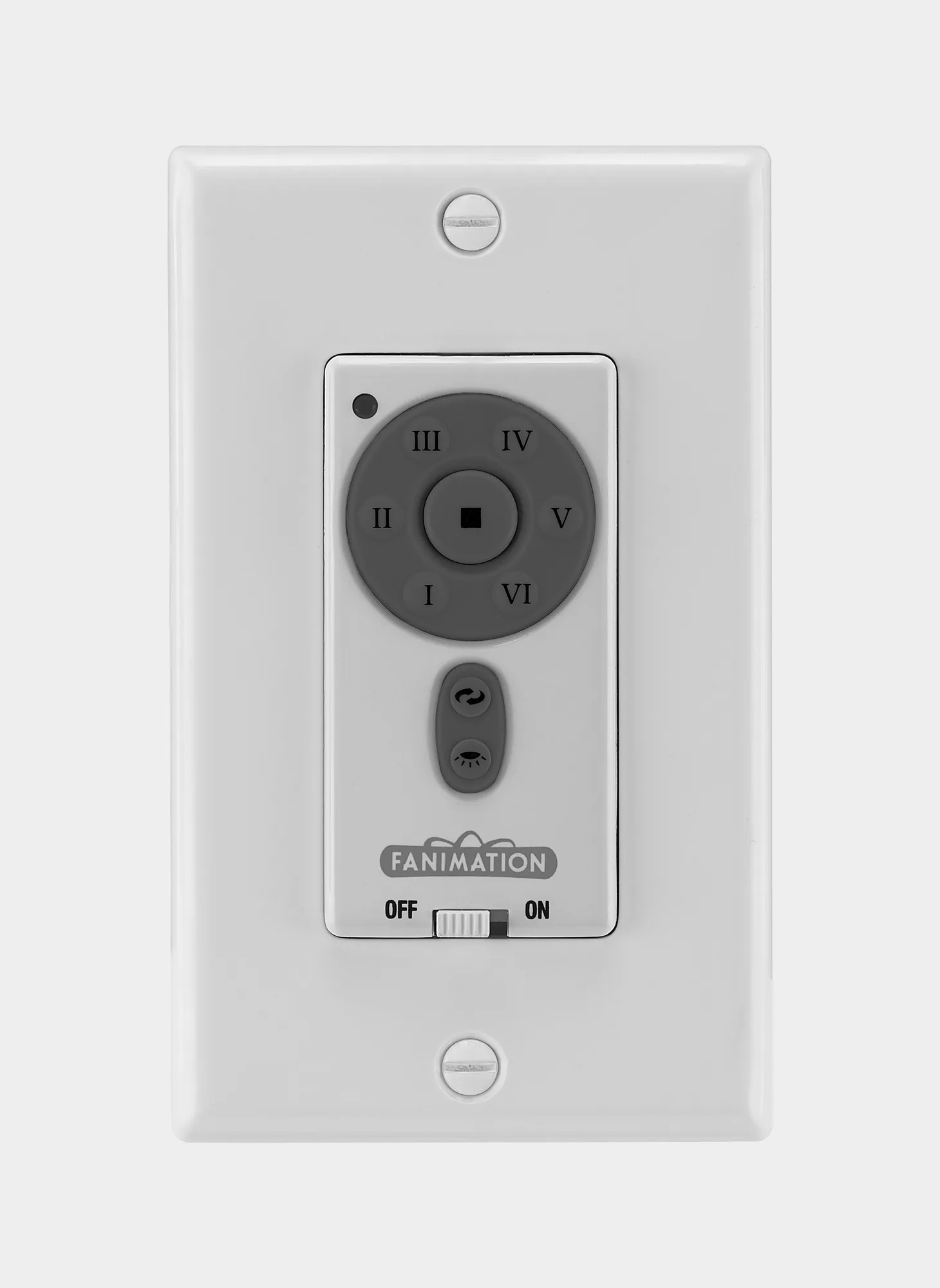 Ceiling Fan Wall Control Reversing - 6 Speed DC Motor Fan and Uplight/Downlight - White