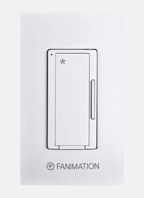 The WC1 wall control offers straightforward fan speed management with three speeds and on/off functionality. Its 2-wire hardwire installation makes it compatible with most AC pull chain ceiling fans.