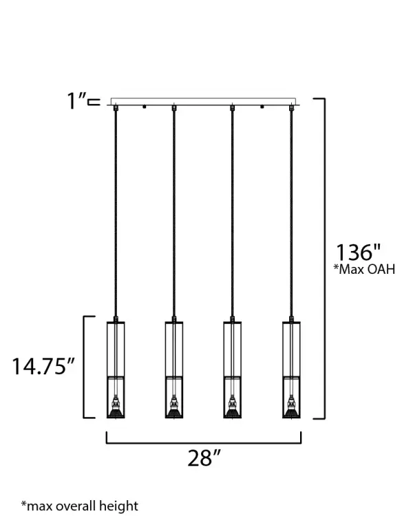 Torch LED 4-Light Linear Pendant in Polished Chrome - Image 5