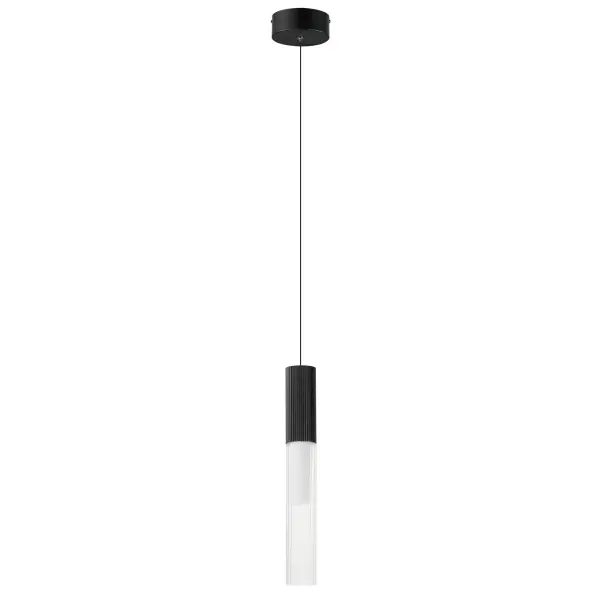 Reeds Single LED Pendant in Matte Black - Image 1