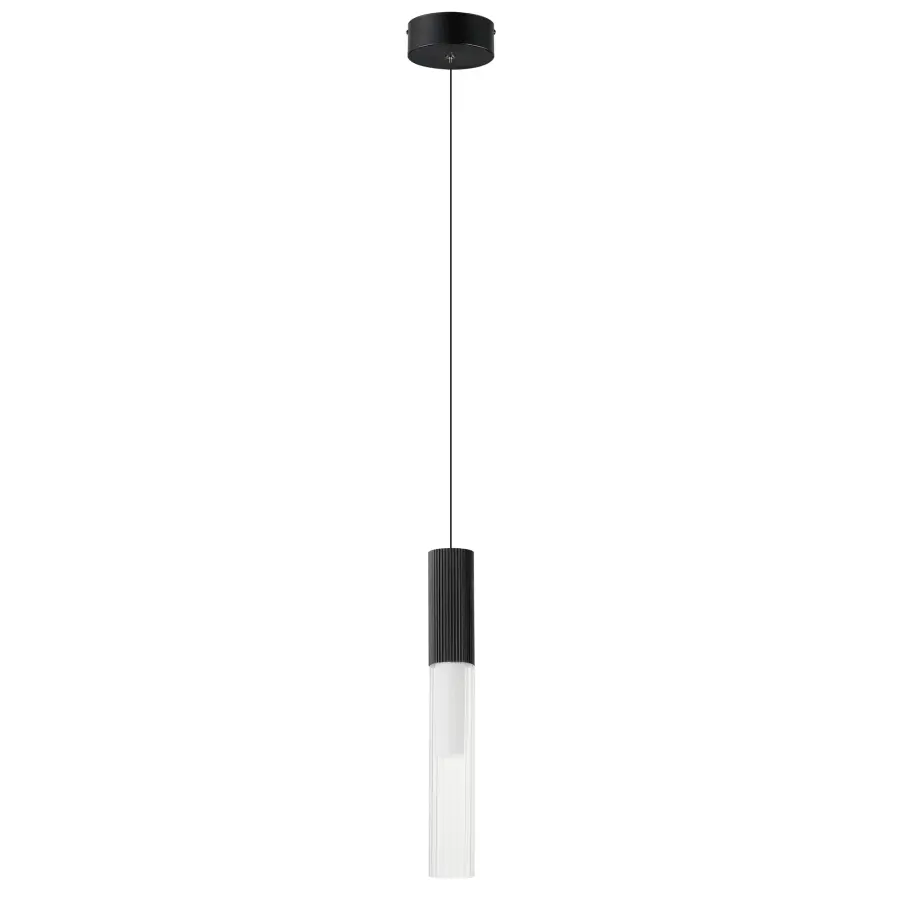 Reeds Single LED Pendant in Matte Black - Image 1