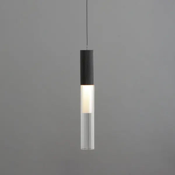 Reeds Single LED Pendant in Matte Black - Image 2