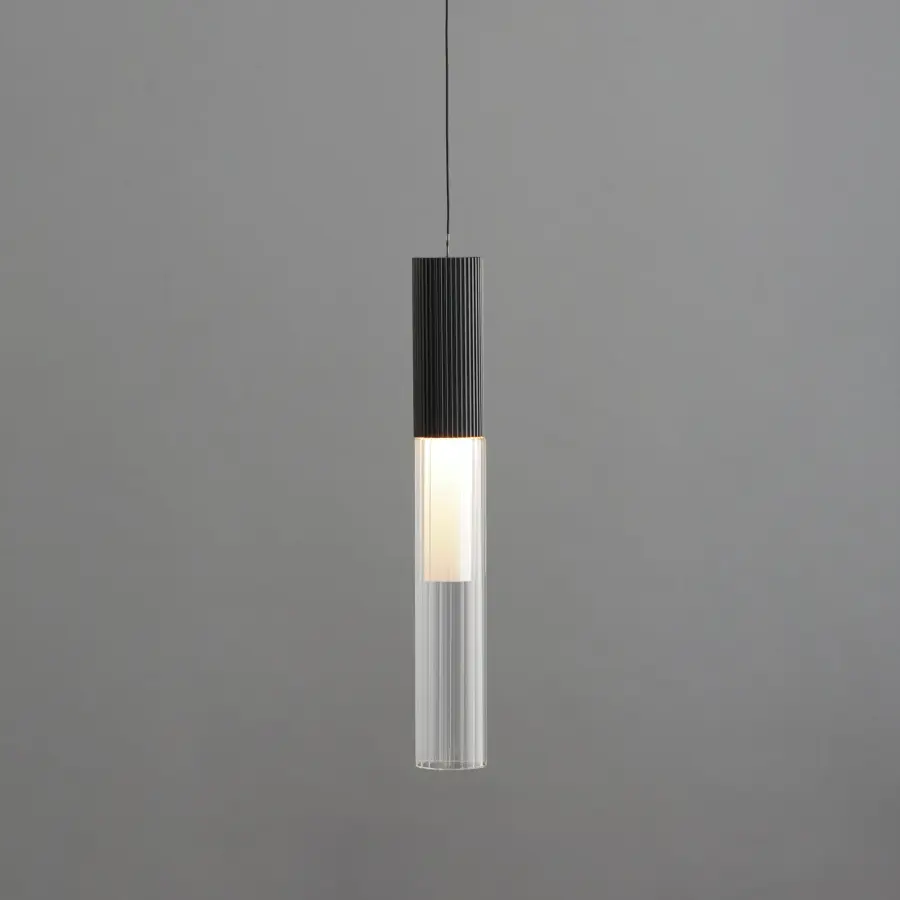 Reeds Single LED Pendant in Matte Black - Image 2