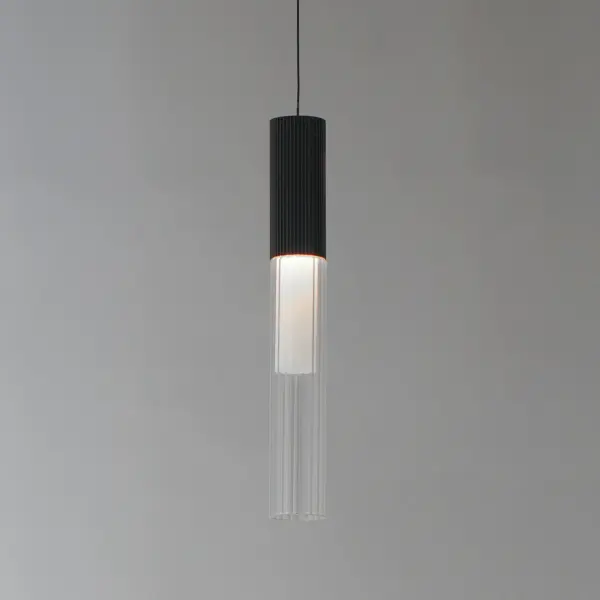 Reeds Single LED Pendant in Matte Black - Image 3
