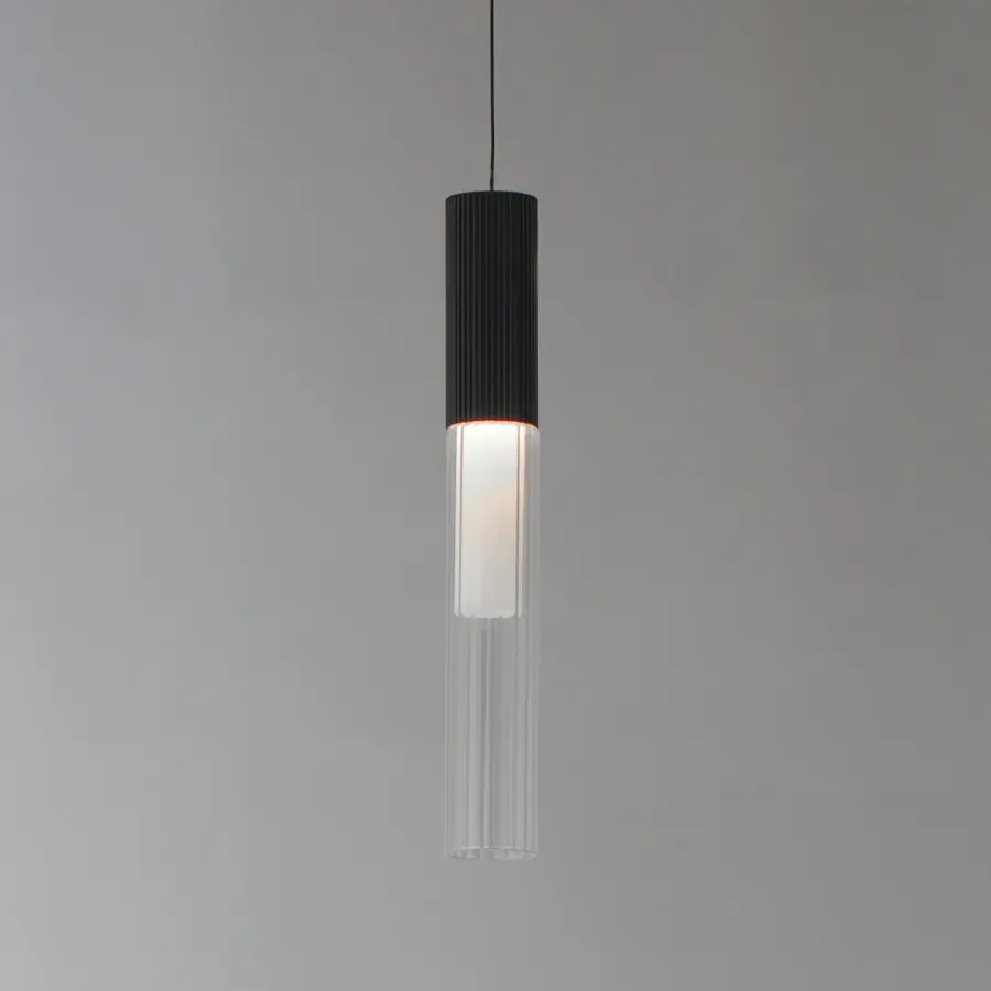 Reeds Single LED Pendant in Matte Black - Image 3