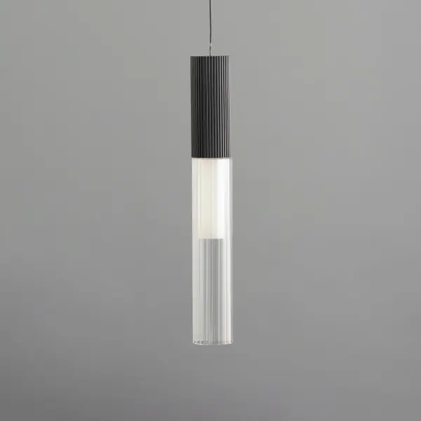 Reeds Single LED Pendant in Matte Black - Image 4