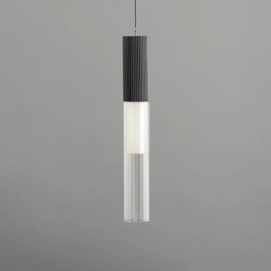 Reeds Single LED Pendant in Matte Black - Image 4