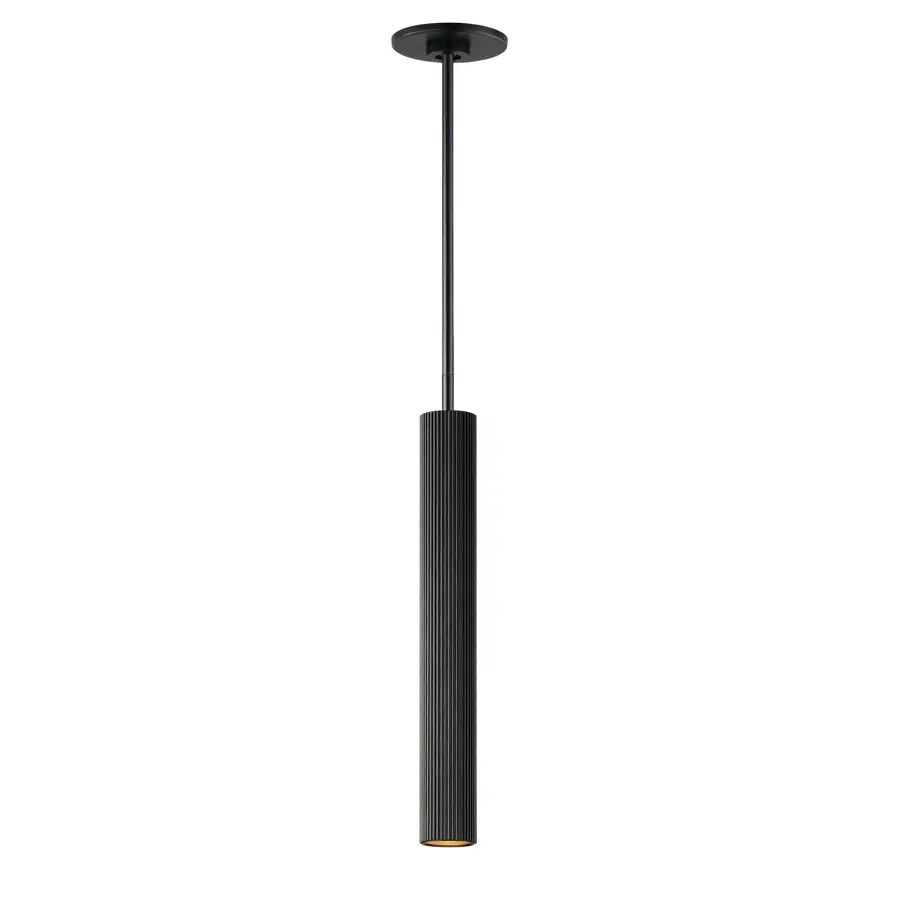 Reeds Single LED Pendant in Matte Black - Image 1