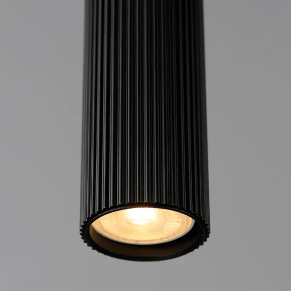 Reeds Single LED Pendant in Matte Black - Image 4