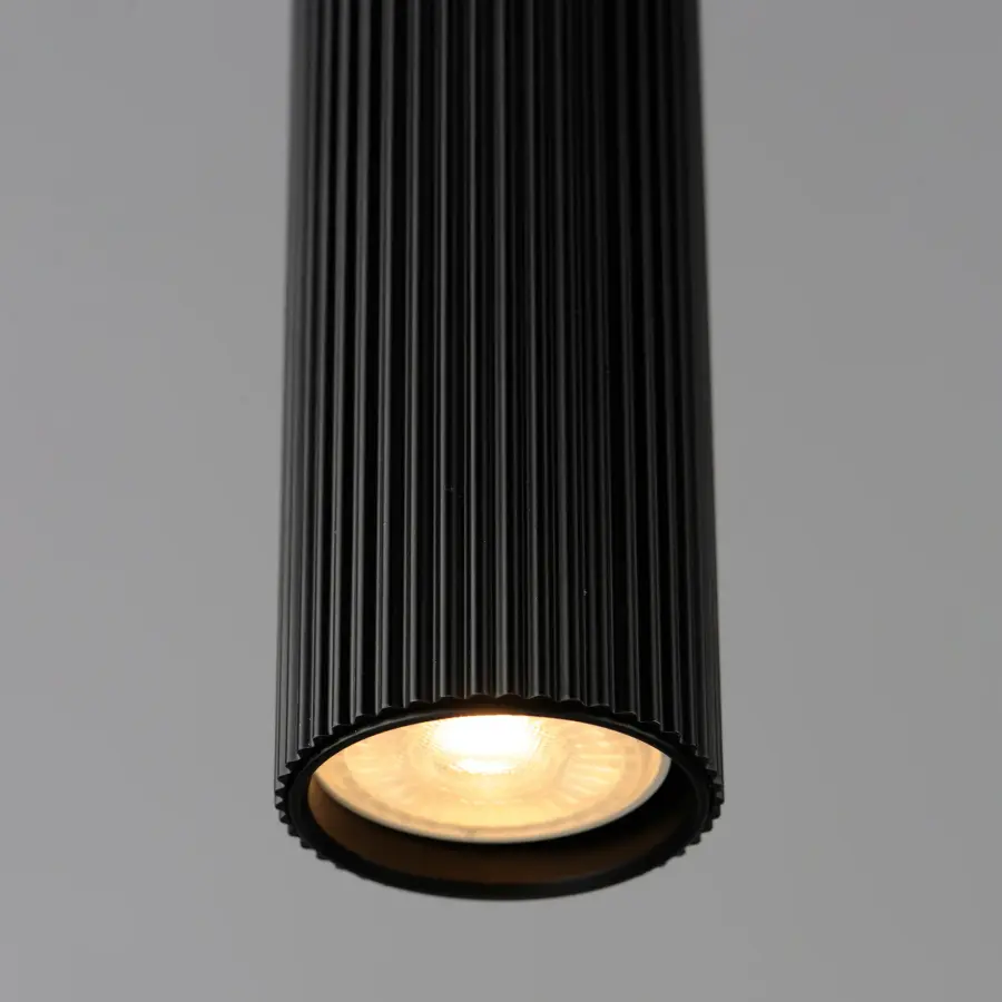 Reeds Single LED Pendant in Matte Black - Image 4
