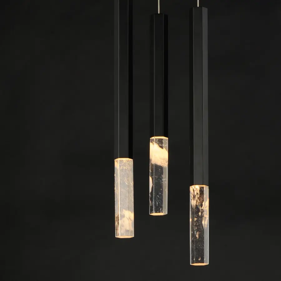 Diaphane 3-Light LED Pendant with Rock Crystal - Image 2