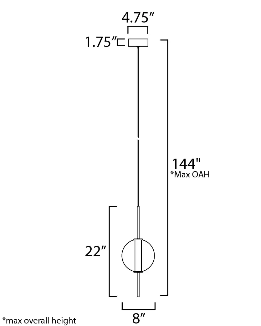 Axle Single LED Pendant in Gold - Image 5