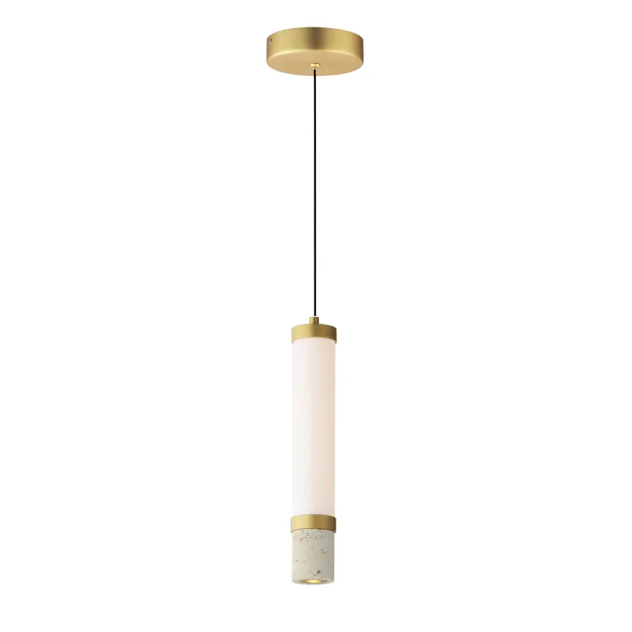 Sophisticated Natural Stone Pendant with Modern LED Technology - Image 1