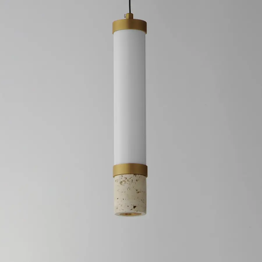Sophisticated Natural Stone Pendant with Modern LED Technology - Image 2