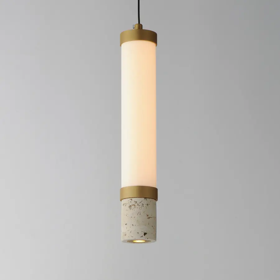 Sophisticated Natural Stone Pendant with Modern LED Technology - Image 4