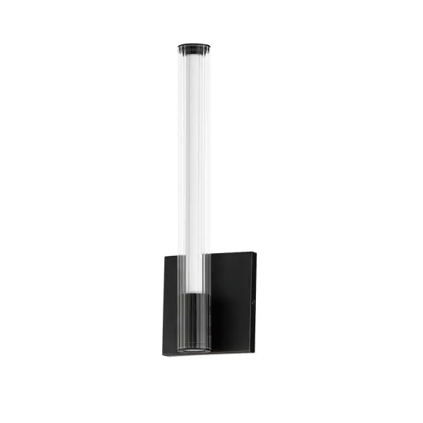 The Cortex sconce combines sculptural ribbed glass with functional dual-direction lighting. Its opal diffuser provides ambient illumination while a recessed downlight adds task lighting, making it ideal for bathrooms and hallways.