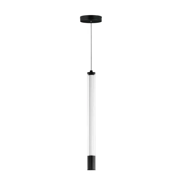 Cortex Single LED Pendant in Matte Black - Image 1