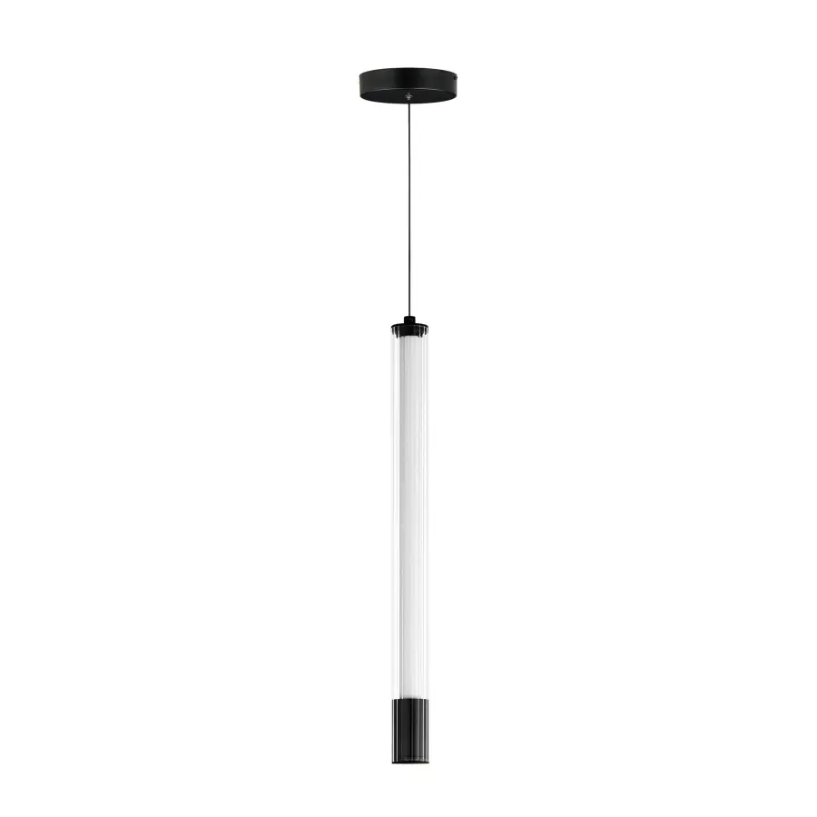 Cortex Single LED Pendant in Matte Black - Image 1