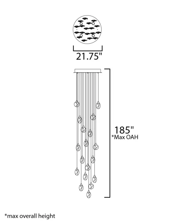 Pebble 18-Light LED Multi-Light Pendant - Image 5