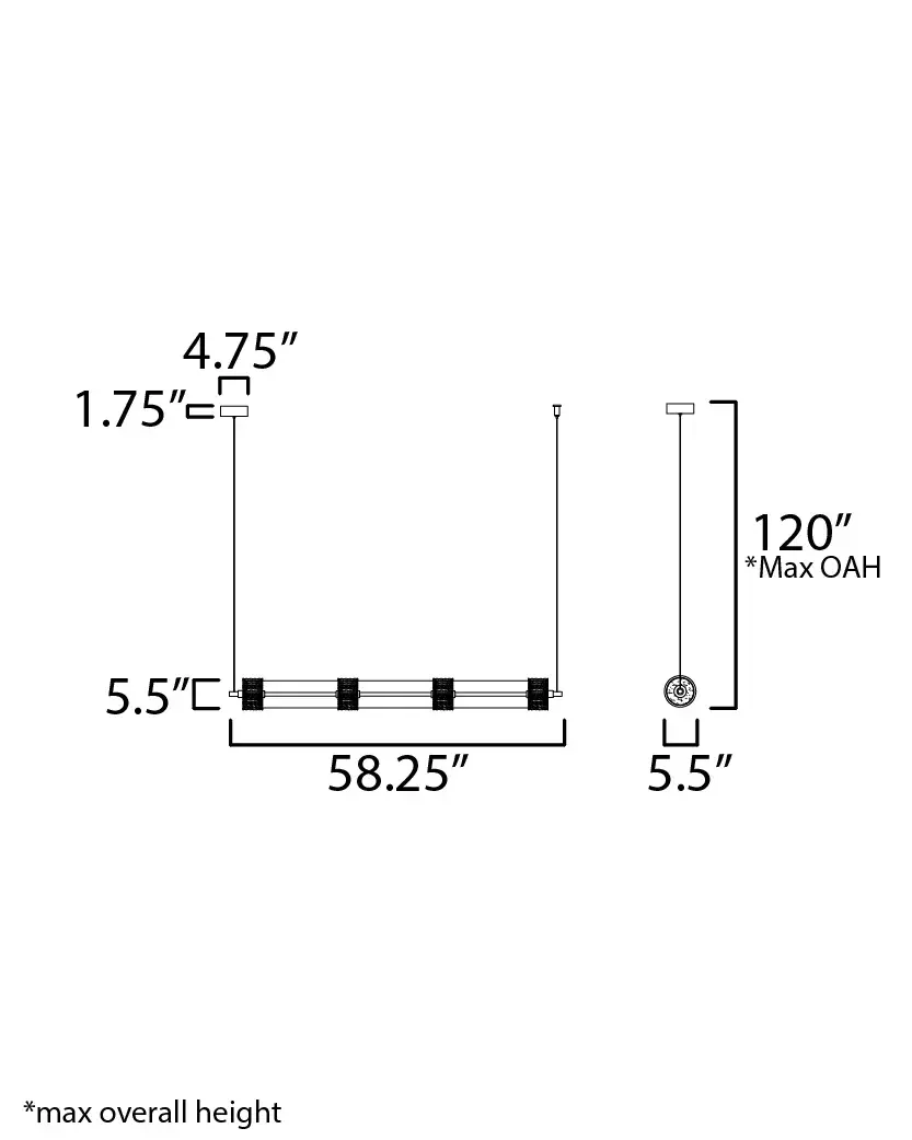 Elysian 4-Light LED Linear Pendant - Image 5