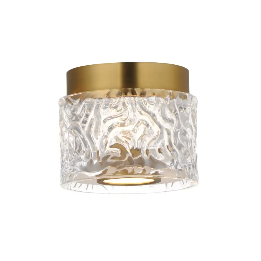 Elysian 1-Light LED Flush Mount in Natural Aged Brass - Image 1