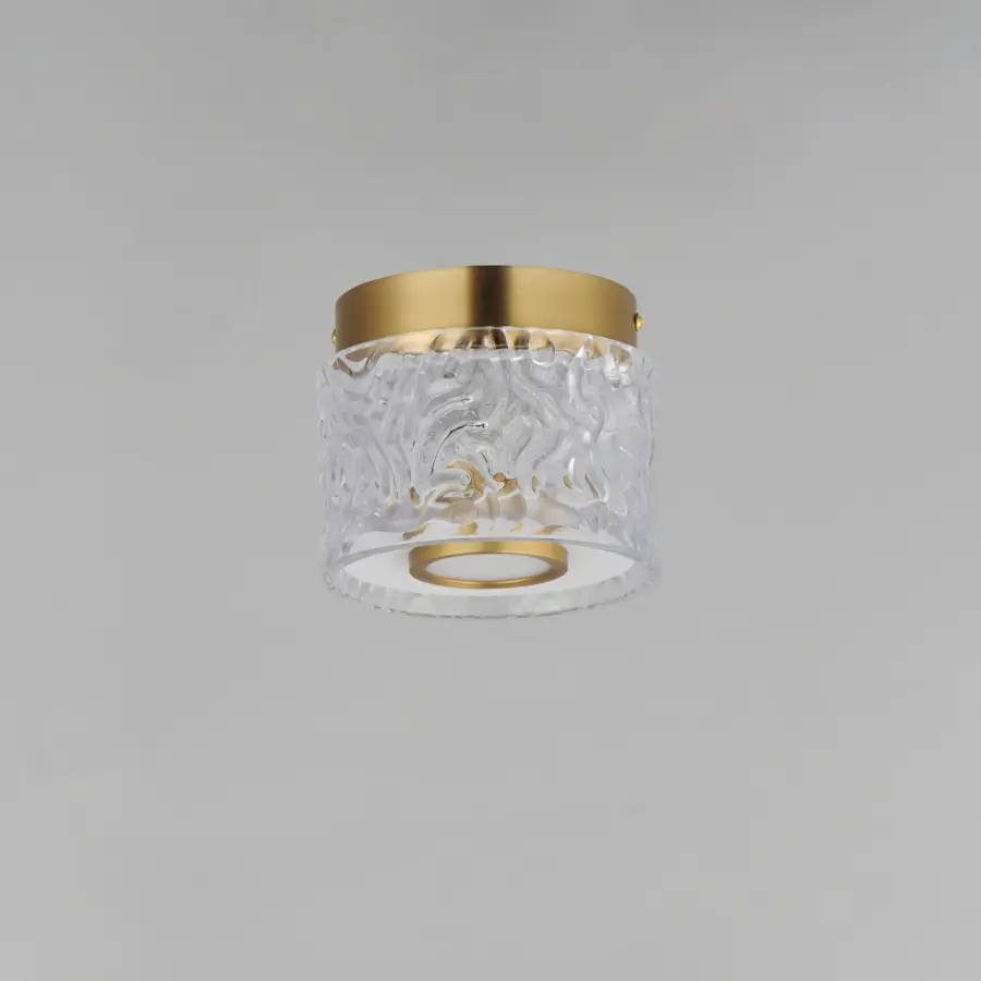 Elysian 1-Light LED Flush Mount in Natural Aged Brass - Image 2