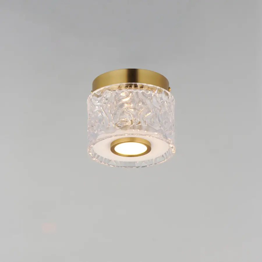 Elysian 1-Light LED Flush Mount in Natural Aged Brass - Image 3