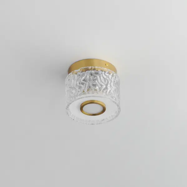 Elysian 1-Light LED Flush Mount in Natural Aged Brass - Image 4