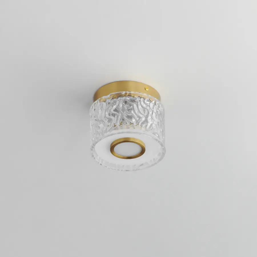 Elysian 1-Light LED Flush Mount in Natural Aged Brass - Image 4