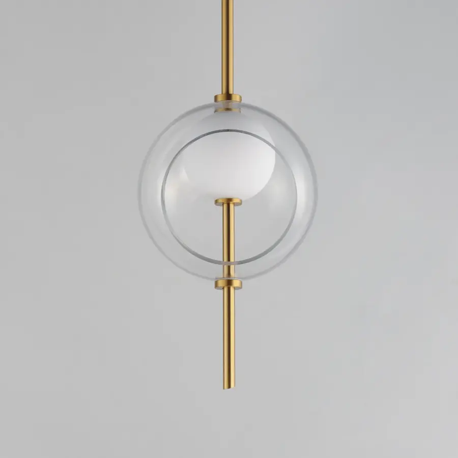 Martini Single LED Pendant in Natural Aged Brass - Image 3