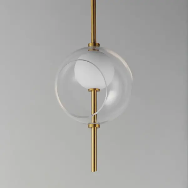 Martini Single LED Pendant in Natural Aged Brass - Image 4