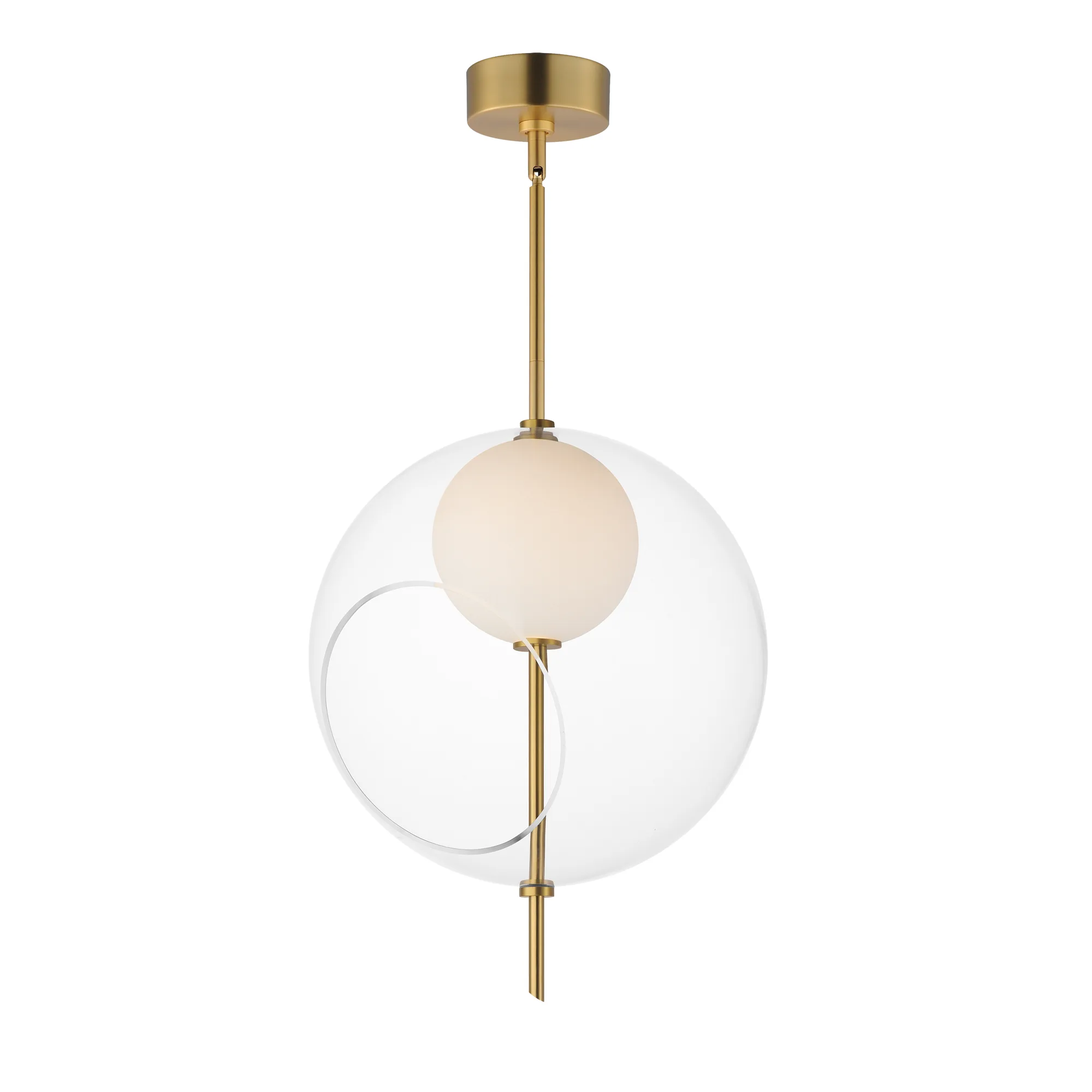 Martini Single Pendant Light in Natural Aged Brass