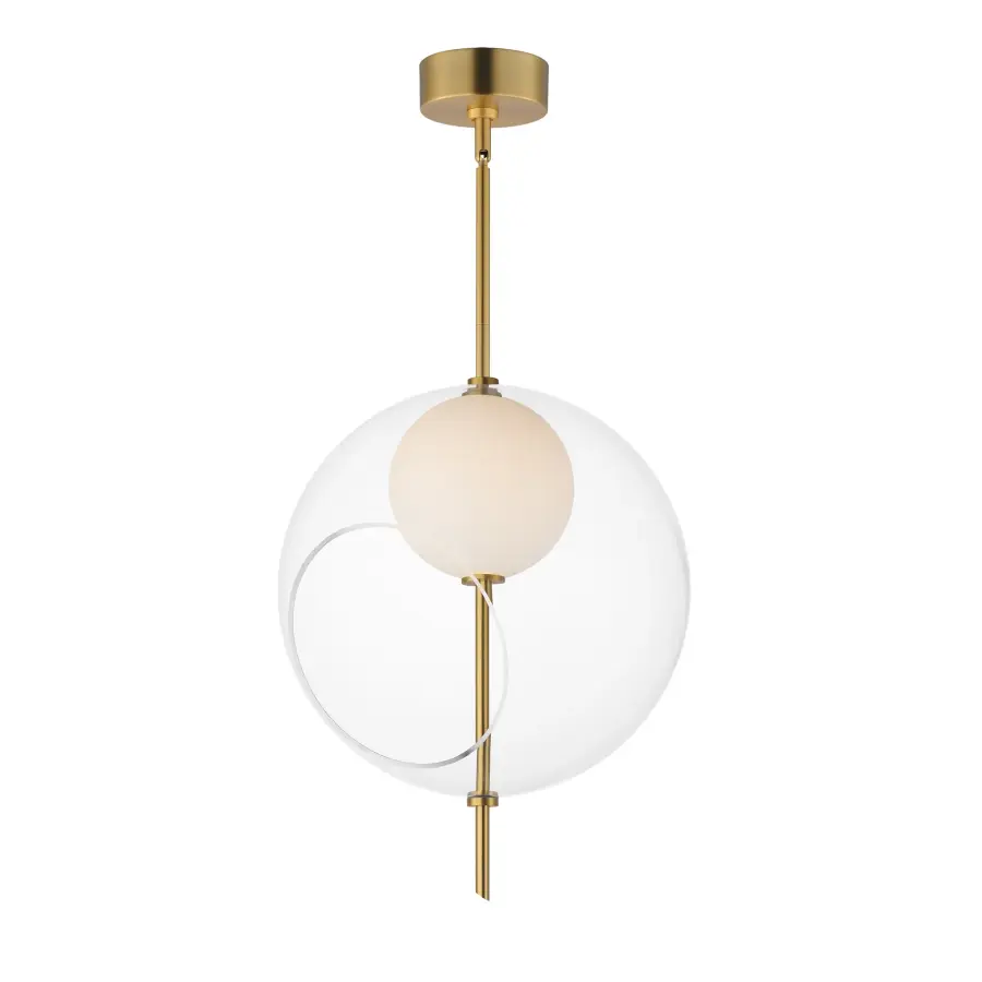 Martini Single Pendant Light in Natural Aged Brass - Image 1