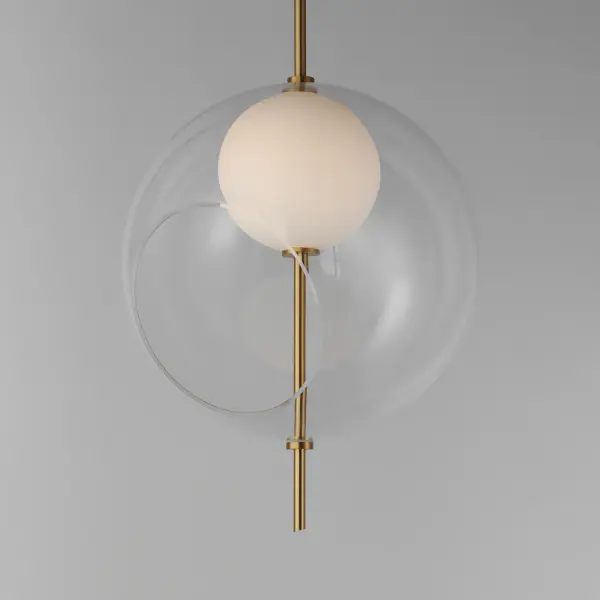 Martini Single Pendant Light in Natural Aged Brass - Image 2