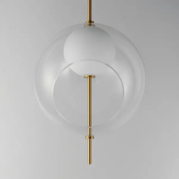 Martini Single Pendant Light in Natural Aged Brass - Image 3