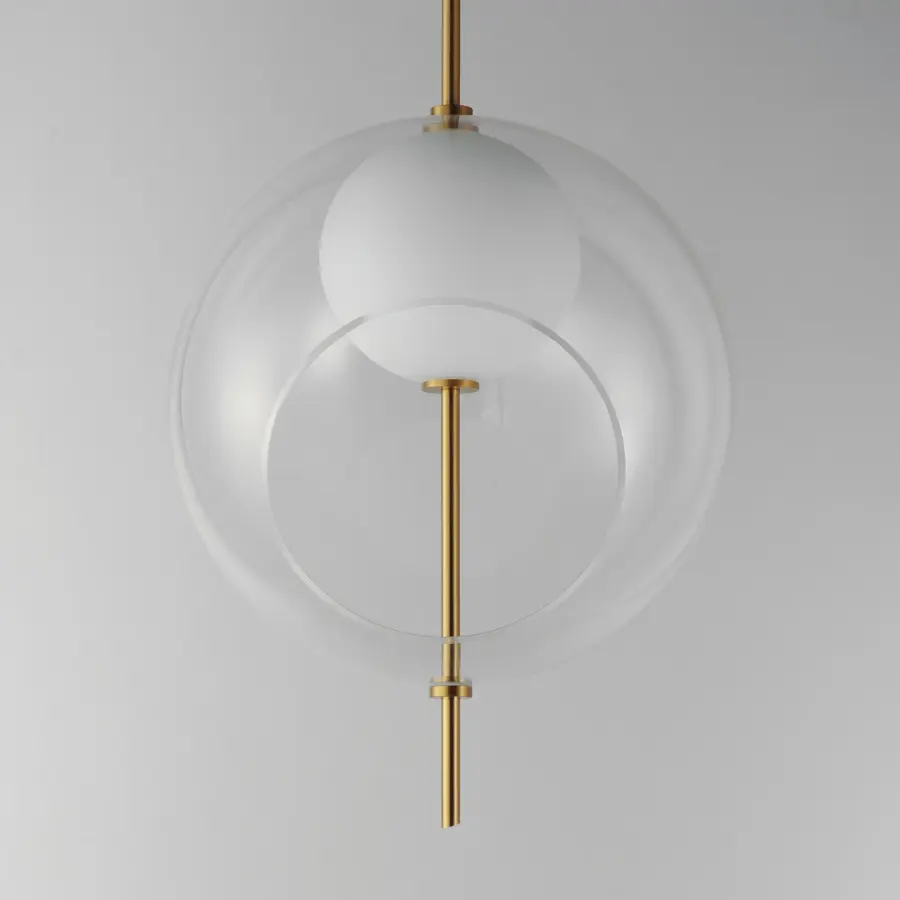 Martini Single Pendant Light in Natural Aged Brass - Image 3