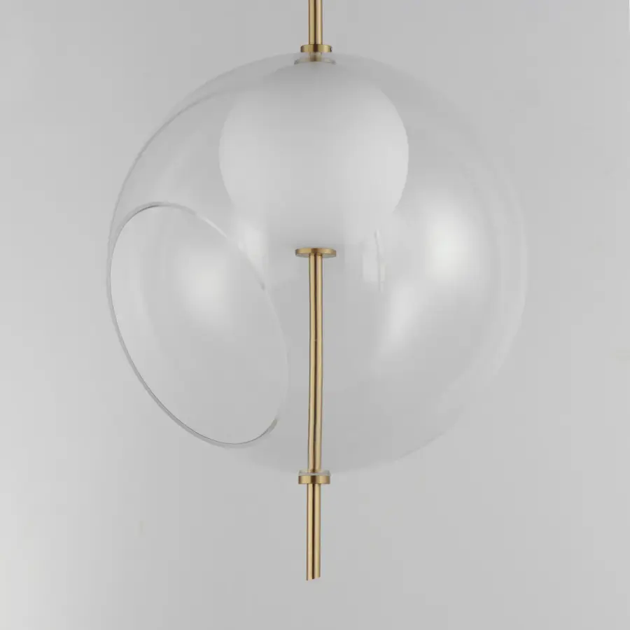 Martini Single Pendant Light in Natural Aged Brass - Image 4