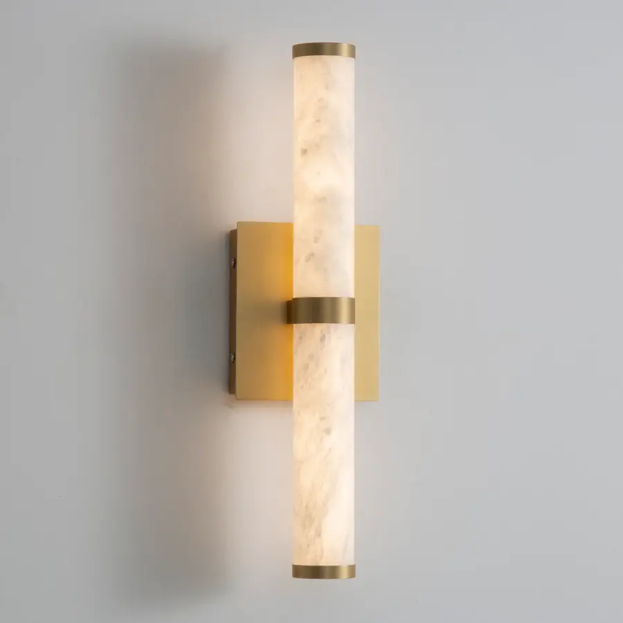 Luxurious Spanish Alabaster Sconce with Warm LED Illumination - Image 4