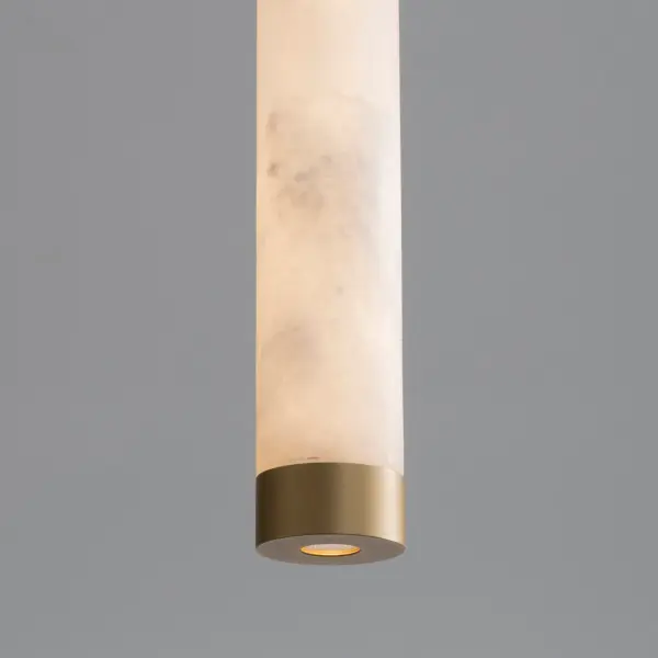 Elegant Spanish Alabaster Mini Pendant with Luxurious Gold Accents - Image 3