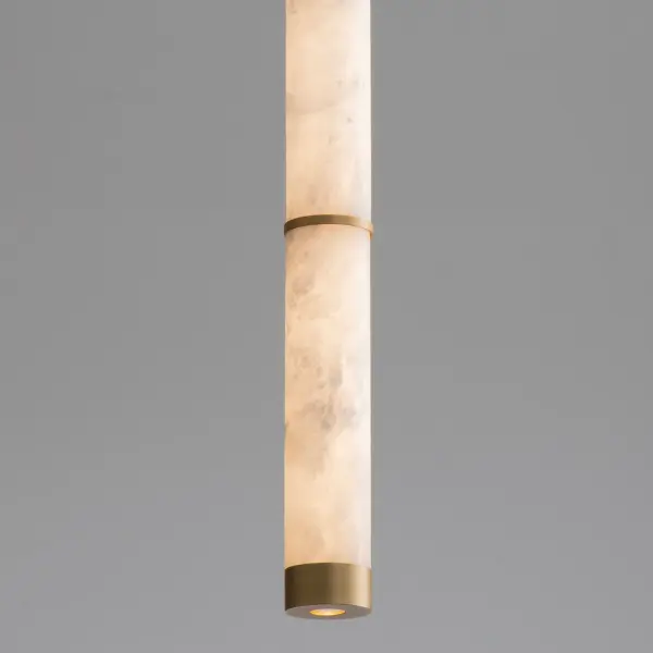 Elegant Spanish Alabaster Pendant with Luxurious Gold Accents - Image 2