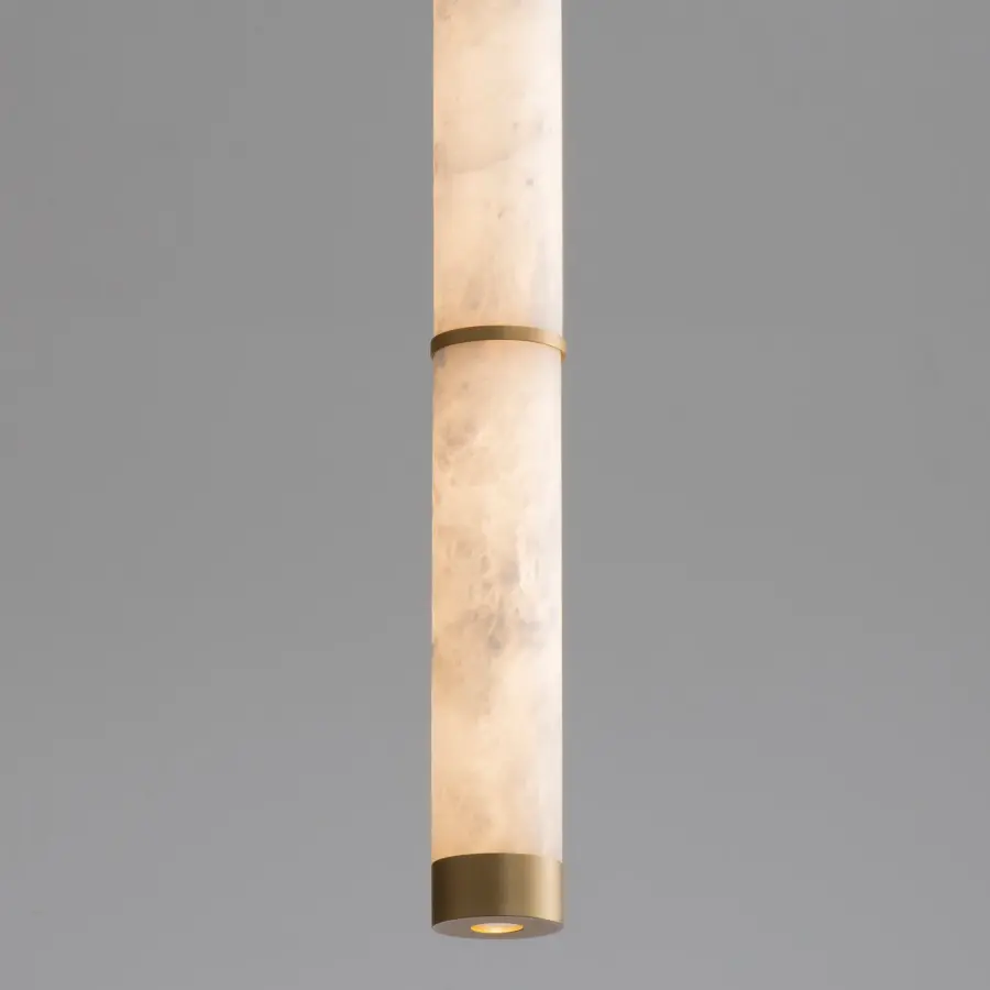 Elegant Spanish Alabaster Pendant with Luxurious Gold Accents - Image 2