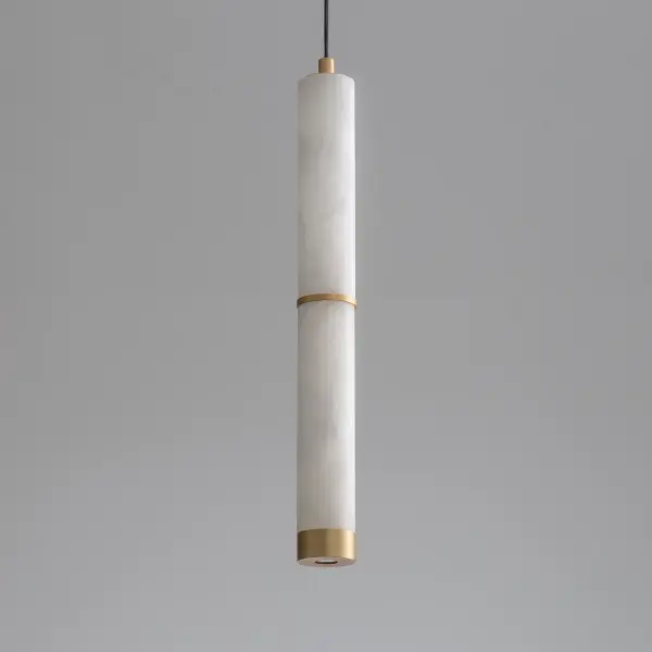 Elegant Spanish Alabaster Pendant with Luxurious Gold Accents - Image 3