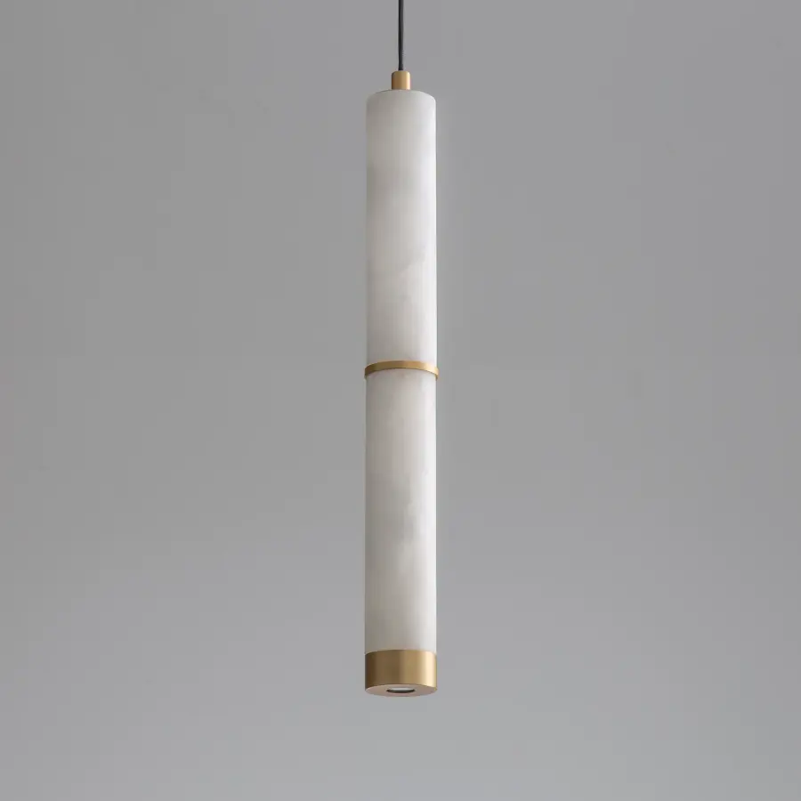 Elegant Spanish Alabaster Pendant with Luxurious Gold Accents - Image 3