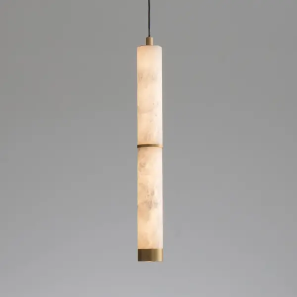 Elegant Spanish Alabaster Pendant with Luxurious Gold Accents - Image 4